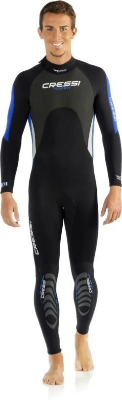 Cressi Morea 3mm Mens Summer Wetsuit - Black/Blue