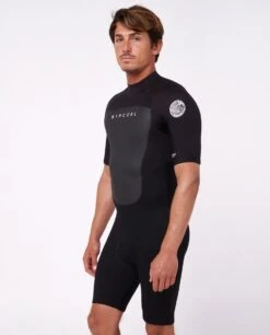 Rip Curl Omega 2mm Shorty Mens Wetsuit 2023 - Black -Cheap Surfboards Store 105682 111msp 0090 1