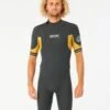 Rip Curl Dawn 2mm Mens Back Zip Shorty Wetsuit 2023 - Mustard -Cheap Surfboards Store 106006 wsp9am 1041 1