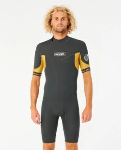 Rip Curl Dawn 2mm Mens Back Zip Shorty Wetsuit 2023 - Mustard