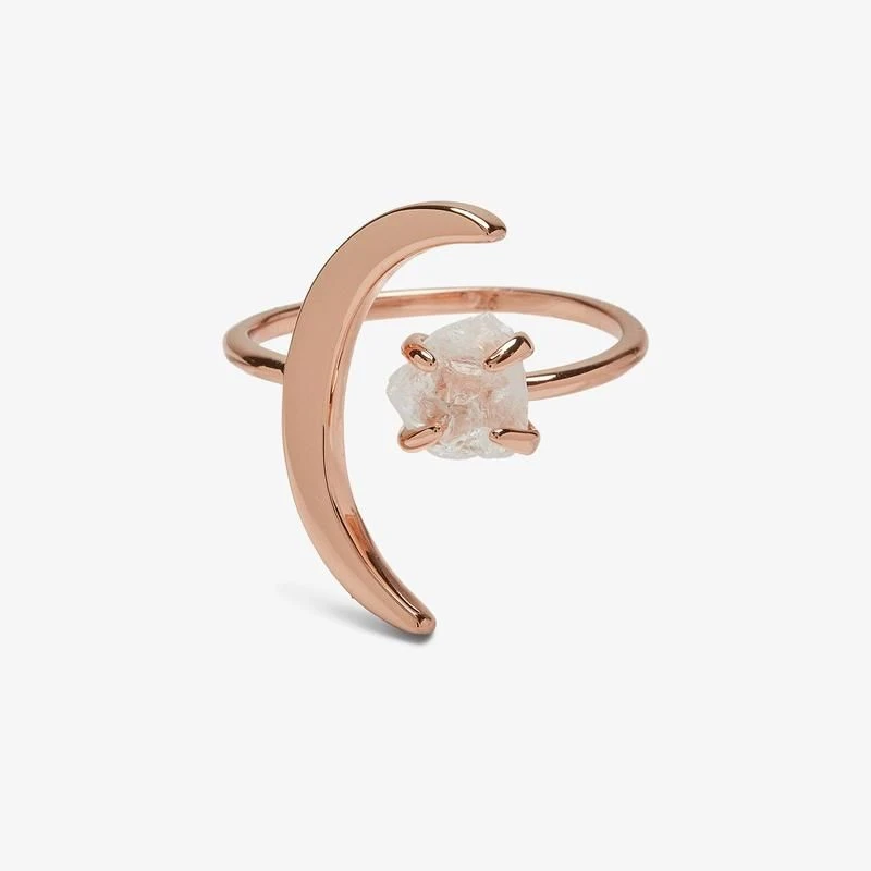 Pura Vida Crescent Moon Ring In Rose Gold 3 Pura Vida Crescent Moon Ring In Rose Gold