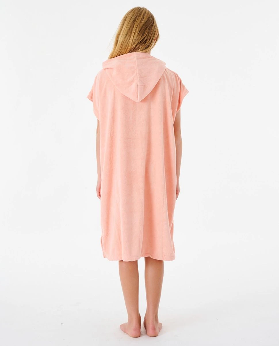 Rip Curl Script Junior Hooded Towel - Shell Coral 4 Rip Curl Script Junior Hooded Towel - Shell Coral - Image 2