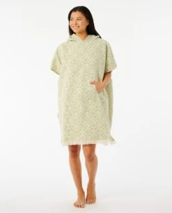 Rip Curl Sun Check Womens Hooded Towel - Mid Green