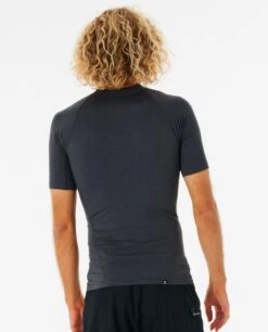 Rip Curl Dawn Patrol Perf Mens Short Sleeve UV Top - Black Marled -Cheap Surfboards Store 126284 12smrv 3442 3