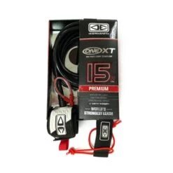 Ocean And Earth One-Xt Premium 15ft Surf Leash - Black/White