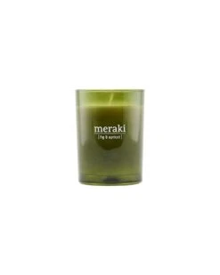 Meraki Fig And Apricot 35 Hour Scented Candle - Green