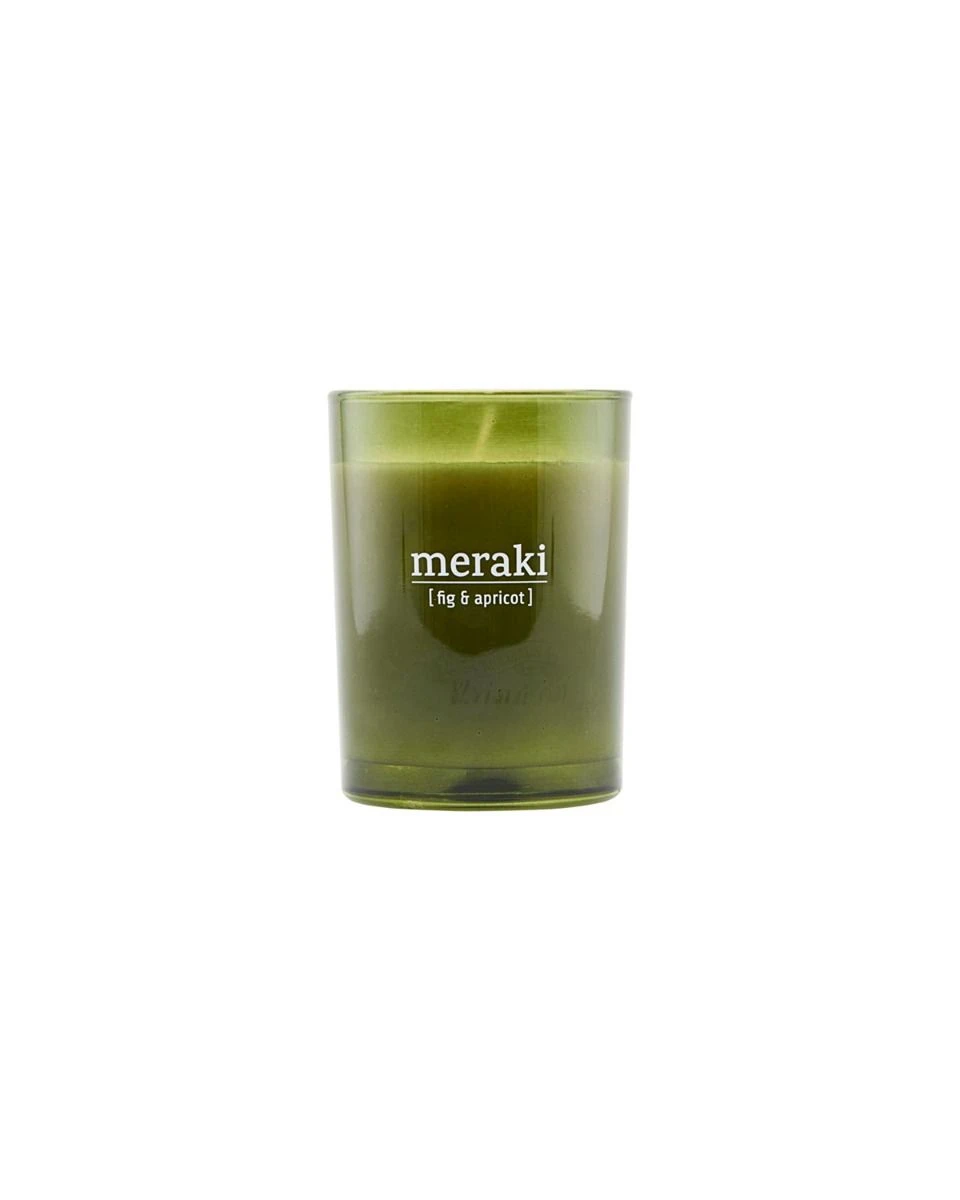 Meraki Fig And Apricot 35 Hour Scented Candle - Green 3 Meraki Fig And Apricot 35 Hour Scented Candle - Green