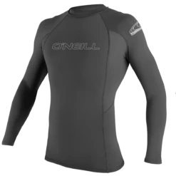 O'Neill Basic Skins Mens Long Sleeve Rash Vest - Graphite