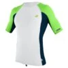 O'Neill Premium Skins S/S Rash Guard Top - White/Abyss/Dayglo