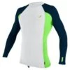 O'Neill Premium Skins L/S Rash Guard - White/Dayglo/Abyss