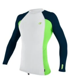 O'Neill Premium Skins L/S Rash Guard - White/Dayglo/Abyss
