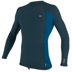 O'Neill Premium Skins Mens Long Sleeve UV50+ Rash Guard - Cadet Blue/ Ultra Blue