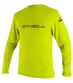 O'Neill Basic Skins Mens Long Sleeve Sun Shirt - Lime