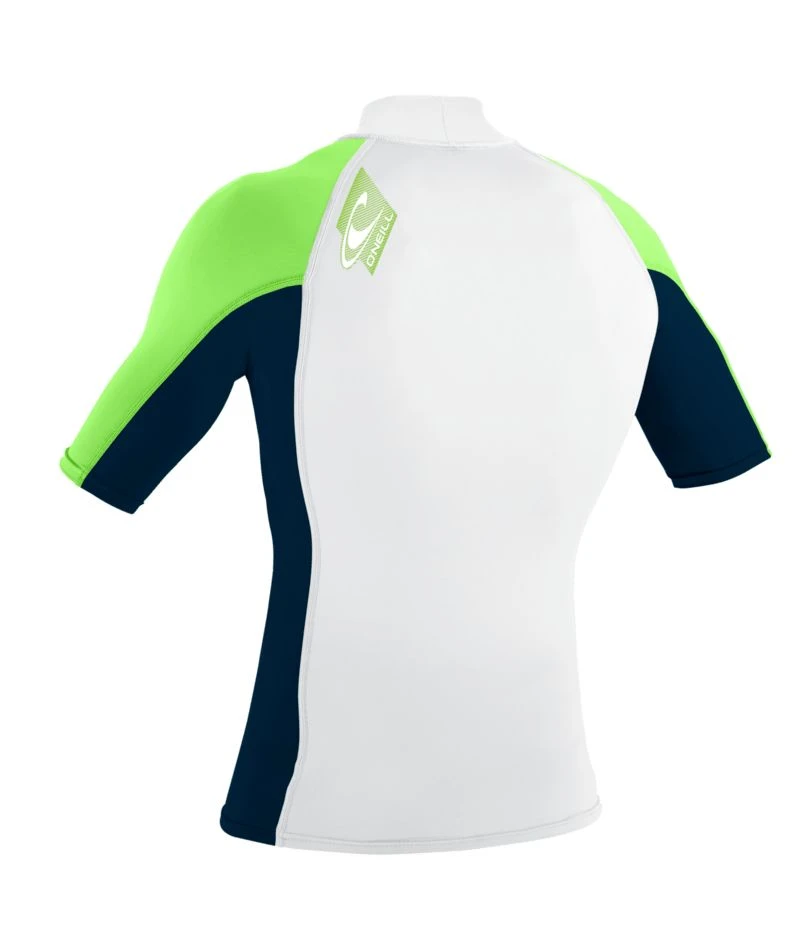 O'Neill Premium Skins S/S Turtleneck Rash Guard - White/Abyss/Dayglo 4 O'Neill Premium Skins S/S Turtleneck Rash Guard - White/Abyss/Dayglo - Image 2