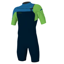 O'Neill Hammer 2mm Chest Zip Shorty Wetsuit - Abyss/Dayglo/Ocean