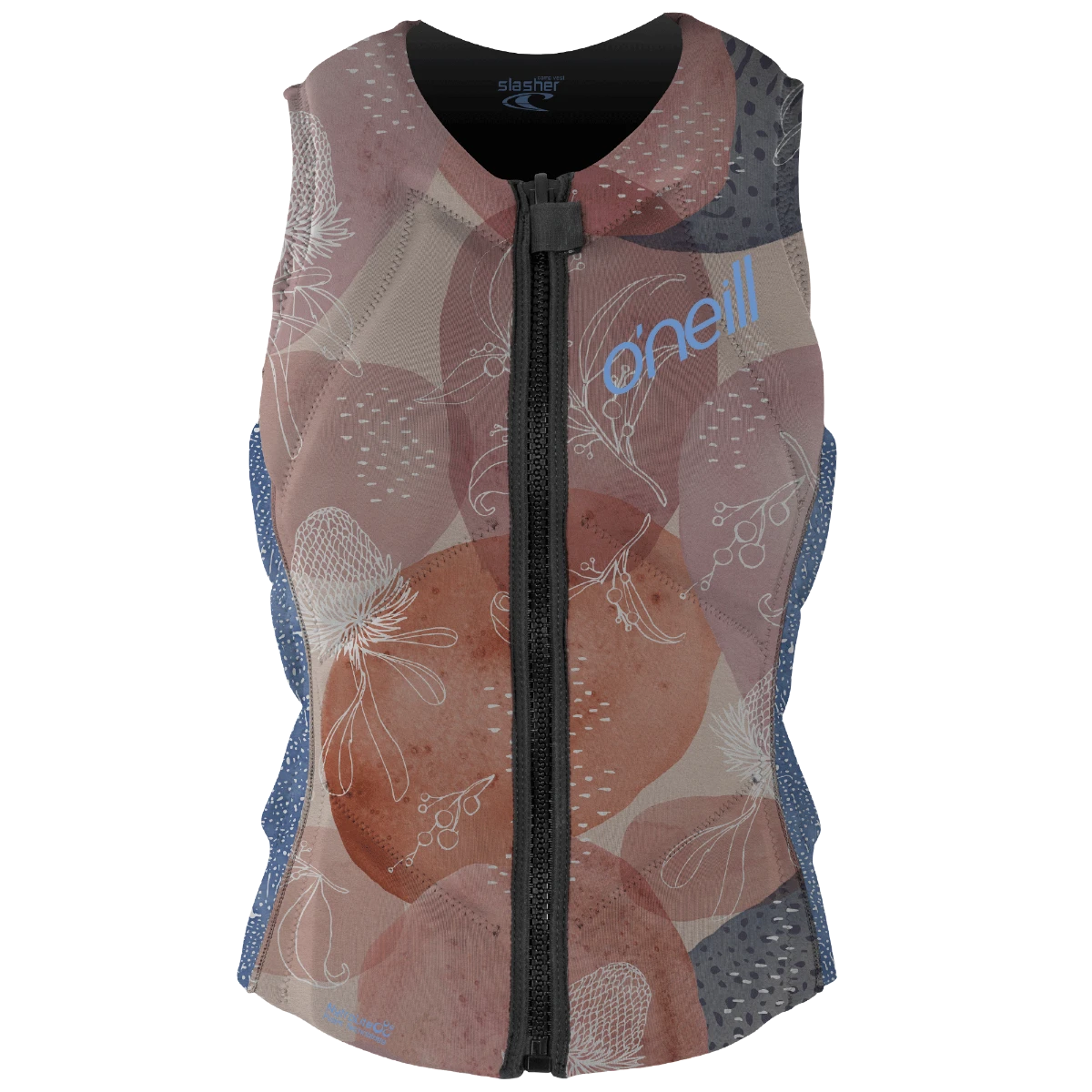 O'Neill Slasher Comp Womens Impact Vest - Desert Bloom/Drift Blue 3 O'Neill Slasher Comp Womens Impact Vest - Desert Bloom/Drift Blue