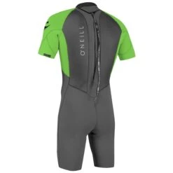 O'Neill Reactor2 2mm Mens Back Zip Shorty Wetsuit 2023 - Graphite Day Glo -Cheap Surfboards Store 5041 au1 b