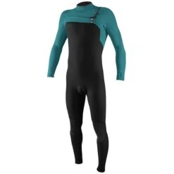 O'Neill Hyperfreak 3/2+mm Chest Zip Wetsuit 2023 - Black /Tide Pool