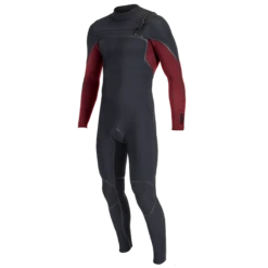 O'Neill Hyperfreak Fire 5/4+mm Chest Zip Wetsuit 2023 - Black/Dark Red
