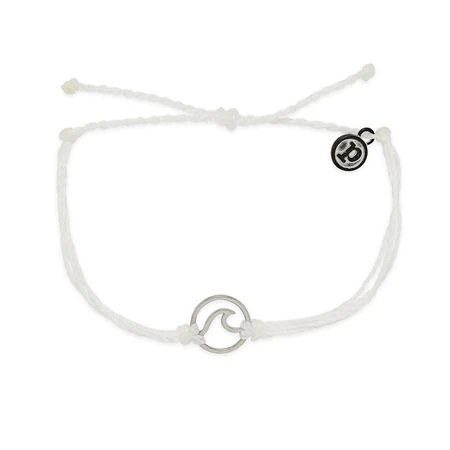 Pura Vida Silver Wave Charm Bracelet - White 3 Pura Vida Silver Wave Charm Bracelet - White