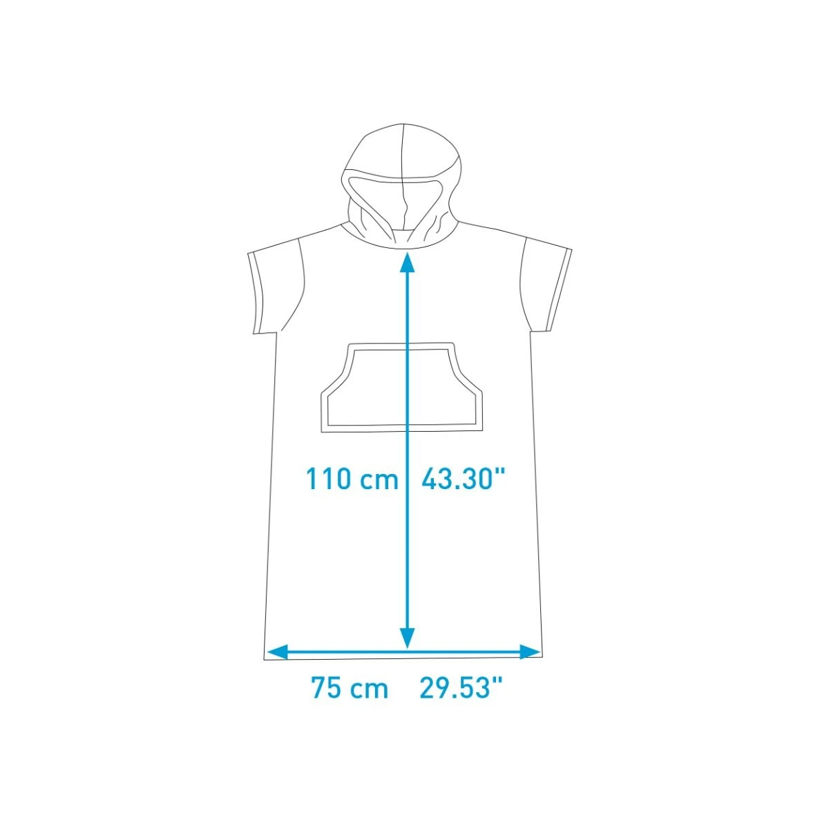 Surflogic Poncho Changing Towel - Cyan/Navy 5 Surflogic Poncho Changing Towel - Cyan/Navy - Image 3