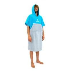 Surflogic Poncho Changing Towel - Cyan/Grey -Cheap Surfboards Store 59804 02
