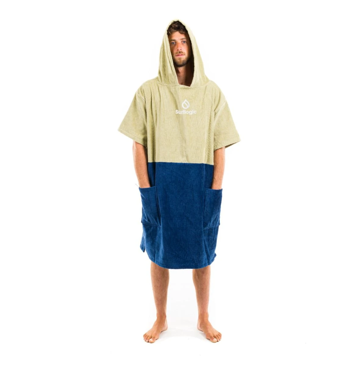 Surflogic Poncho Changing Towel - Khaki / Navy 3 Surflogic Poncho Changing Towel - Khaki / Navy