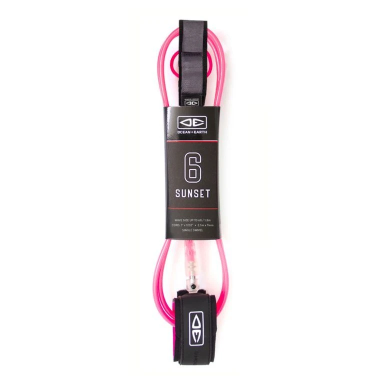 Ocean And Earth Sunset Moulded 6ft Leash In Pink 3 Ocean And Earth Sunset Moulded 6ft Leash In Pink