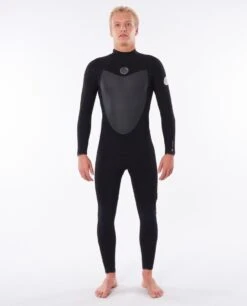Rip Curl Mens Flashbomb 4/3mm Back Zip Wetsuit 2023 - Black