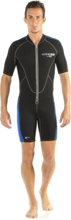 Cressi Lido 2mm Mens Shorty Wetsuit - Black/Blue