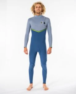 Rip Curl E Bomb Zip Free 3/2mm Wetsuit 2023 - Blue Grey