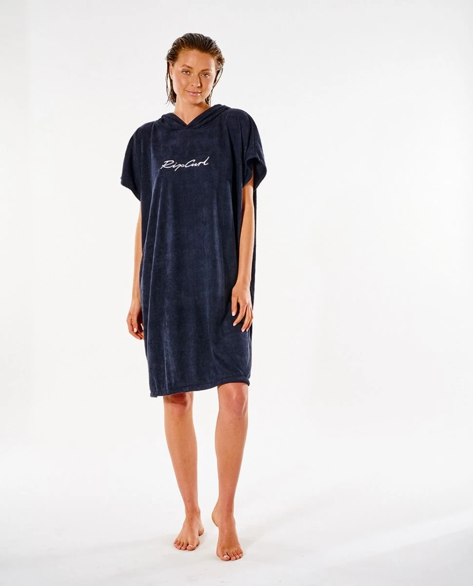 Rip Curl Script Womens Hooded Changing Towel - Black 3 Rip Curl Script Womens Hooded Changing Towel - Black