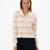 Rip Curl Melting Waves Womens Long Sleeve Polo - Off White