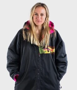 Dryrobe Advance Long Sleeve Remix Adult Changing Robe - Black/Pink/Camo -Cheap Surfboards Store black pink camo 3 2024x2024