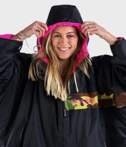 Dryrobe Advance Long Sleeve Remix Adult Changing Robe - Black/Pink/Camo -Cheap Surfboards Store black pink camo 6 2024x2024