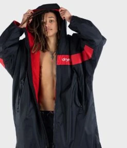 Dryrobe Advance Long Sleeve Remix Adult Changing Robe - Black/Red -Cheap Surfboards Store black red red 2 2024x2024