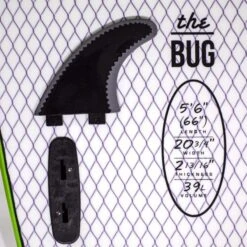 Ocean & Earth 5ft 6 Bug Mini Softboard In Navy -Cheap Surfboards Store bug fin detail lime 600x600 1
