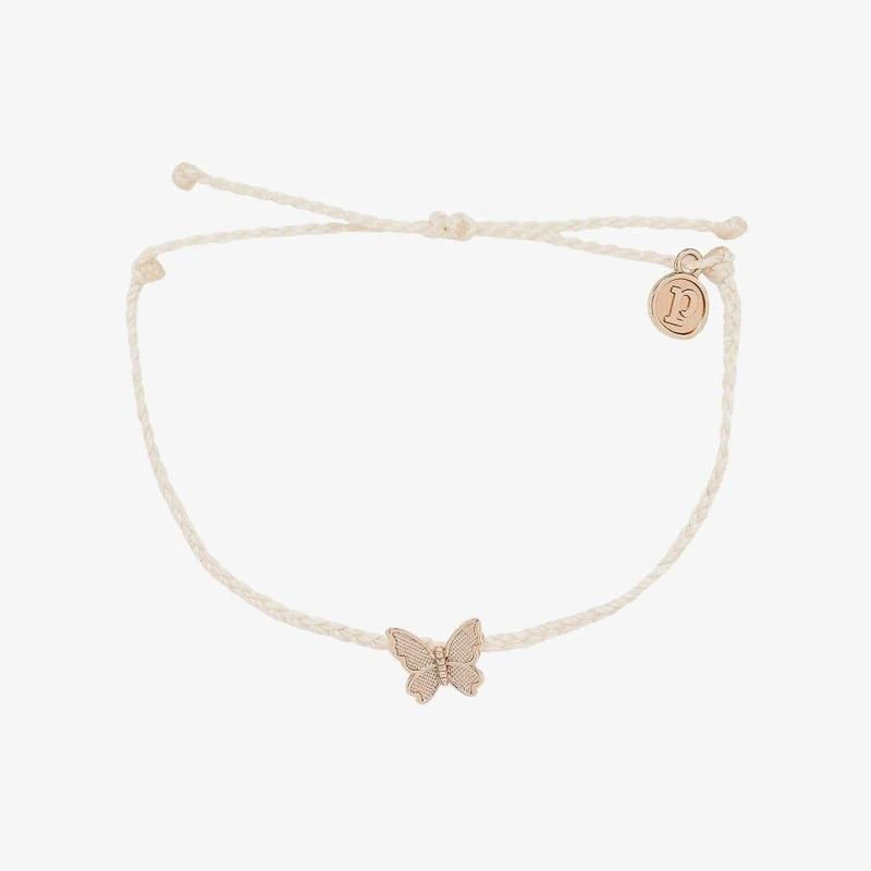 Pura Vida Butterfly In Flight Rose Gold Charm Bracelet - Vanilla 3 Pura Vida Butterfly In Flight Rose Gold Charm Bracelet - Vanilla