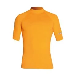 C Skins UV Mens Short Sleeve Blank Rash Vest - Flo Orange