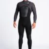 C Skins Re-Wired 3/2mm Chest Zip Wetsuit 2023 - Black -Cheap Surfboards Store c rw32mcz bk mx li front