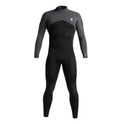 C Skins Session 3/2mm Mens Back Zip Wetsuit 2022 - Black/ Charcoal Diamond/ Ultra Cyan