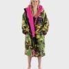 Dryrobe Advance Long Sleeve Remix Adult Changing Robe - Camo/Pink/Black