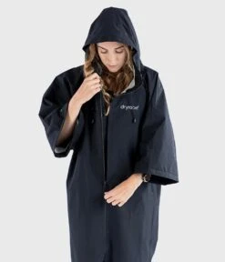 Dryrobe Lite Short Sleeve Changing Robe - Black/Grey -Cheap Surfboards Store dryrobe lite 1 2024x2024