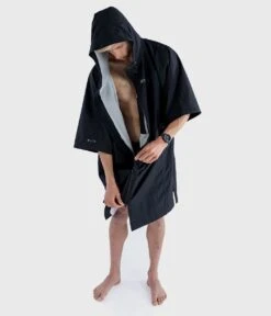 Dryrobe Lite Short Sleeve Changing Robe - Black/Grey -Cheap Surfboards Store dryrobe lite 8 2024x2024