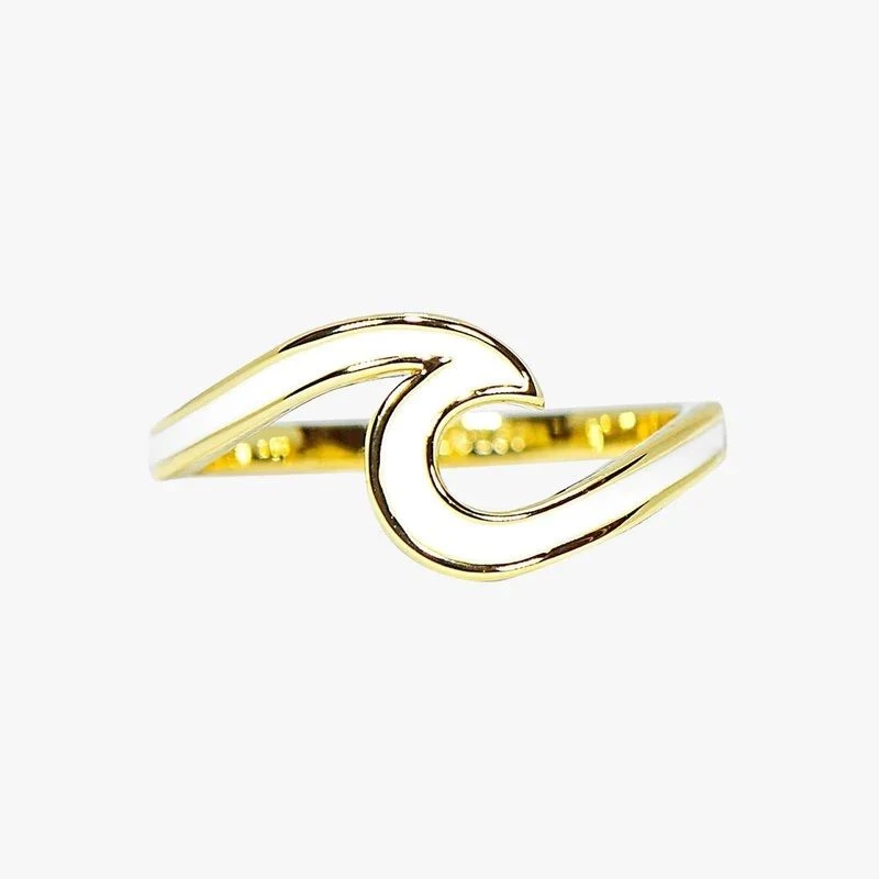 Pura Vida Enamel Wave Ring - Gold 3 Pura Vida Enamel Wave Ring - Gold
