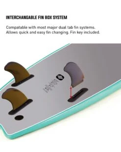 Ocean & Earth 6ft Ezi Rider Foam Surfboard - Lime -Cheap Surfboards Store fin box detail shot ezi rider 90616.1600146655 1