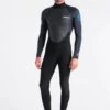C Skins Element 3/2mm Mens Summer Wetsuit 2023 - Black/Anthracite/Cyan -Cheap Surfboards Store h cskins mens element flatlock 3.2 steamer wetsuit cyan front 2 720x