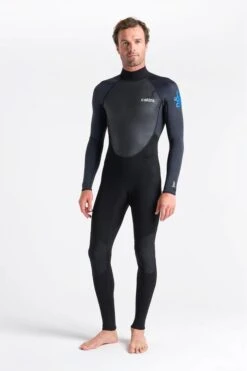 C Skins Element 3/2mm Mens Summer Wetsuit 2023 - Black/Anthracite/Cyan
