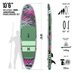 Hurley Advantage Dark Smoke 10' 6" Inflatable Paddleboard Set -Cheap Surfboards Store hurley apextour dark smoke paddleboard key features