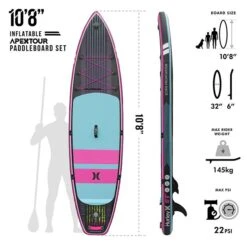 Hurley ApexTour Miami Neon 10' 8" Inflatable Paddleboard Set 20 Hurley ApexTour Miami Neon 10' 8" Inflatable Paddleboard Set -Cheap Surfboards Store hurley apextour miami neon paddleboard key features